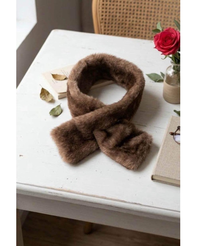 86cm x 11cm - Tour de cou Snood Tout doux Couleur:CR. Taupe clair
