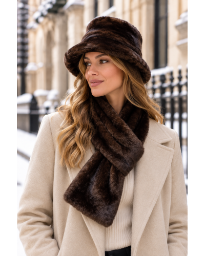 Ens. Bob et Tour de cou Tout doux Couleur:CH. Chocolat