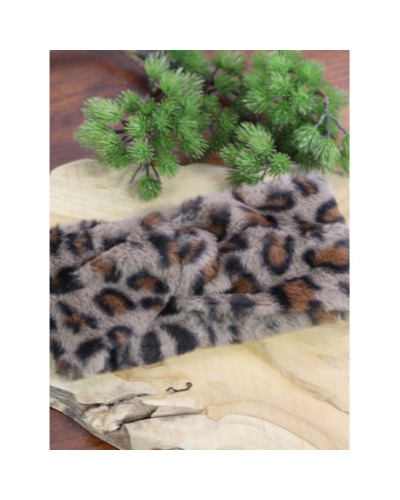 25cm x 12cm - Bandeau de tete Tout doux leop 
