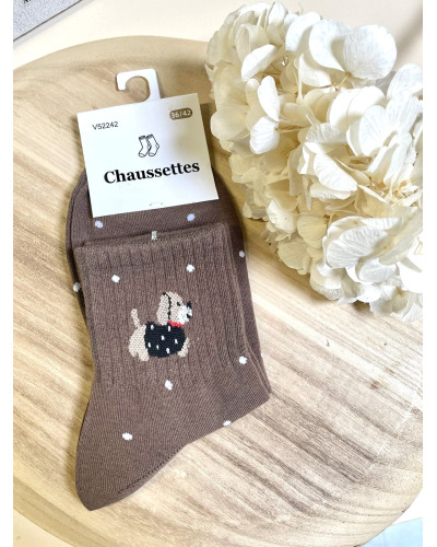 (36-42) - 67% coton - Chaussettes Couleur:CH. Chocolat