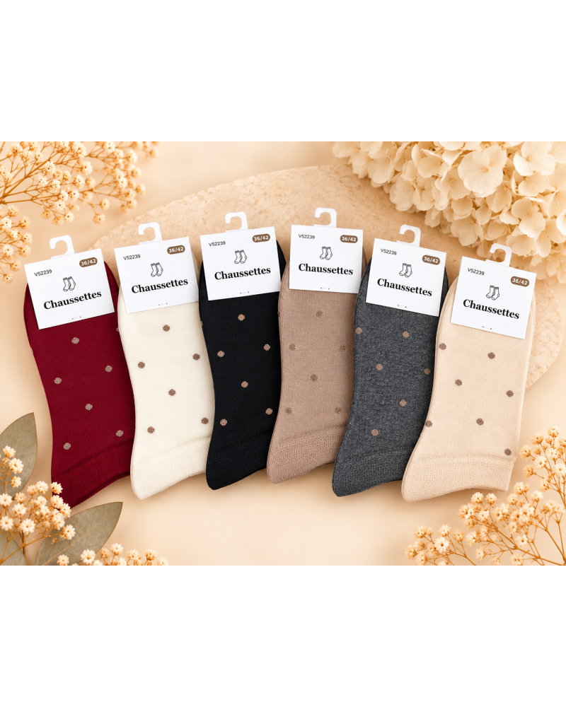 (36-42) - 67% coton - Chaussettes Couleur:CH. Chocolat glacé