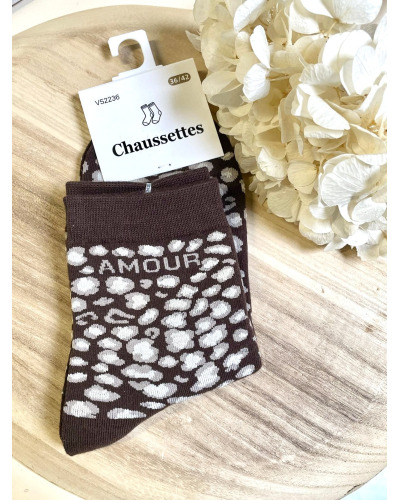 (36-42) - 67% coton - Chaussettes Couleur:CH. Chocolat