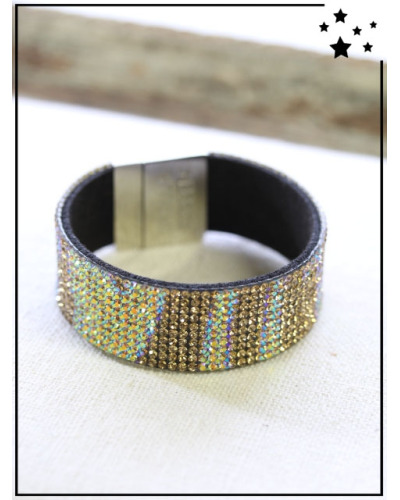 Bracelet strass - Irisé - Doré