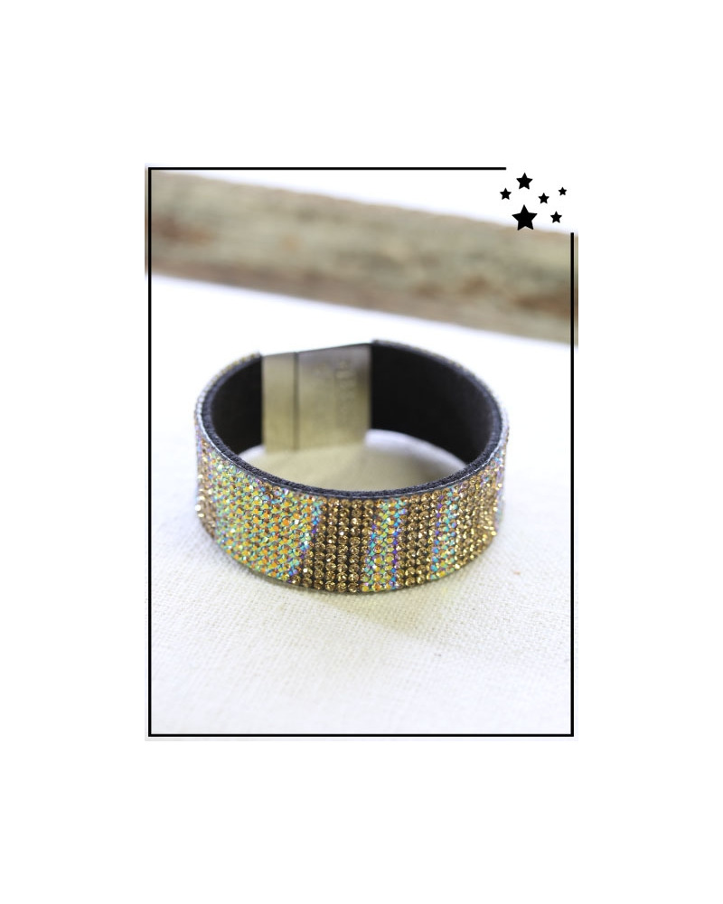 Bracelet strass - Irisé - Doré