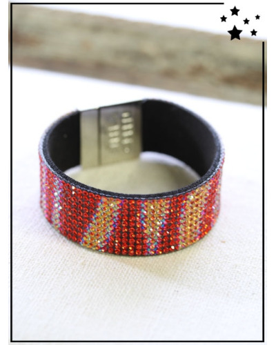 Bracelet strass - Irisé - Rouge