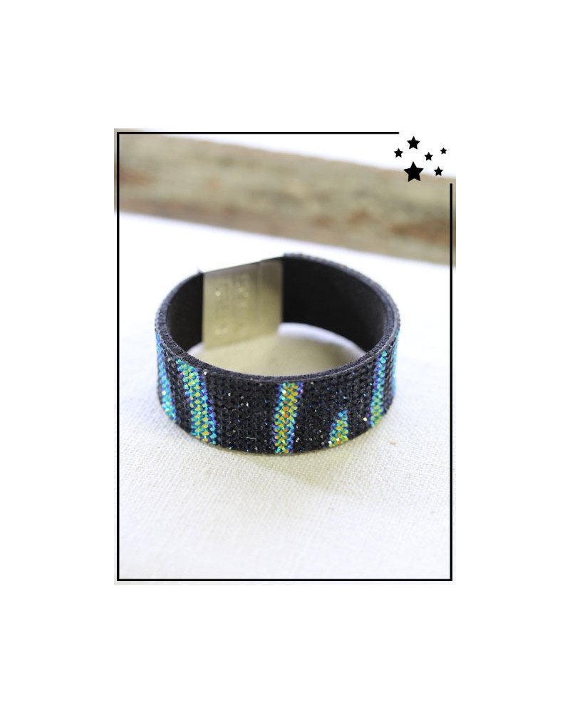 Bracelet strass - Irisé - Noir