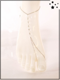 Bracelet de cheville - Perles blanches