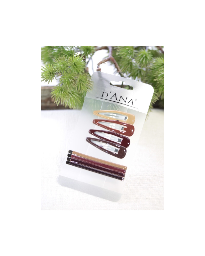 Plaque de 8 barettes - Plates - Clic-clac - Tons marron