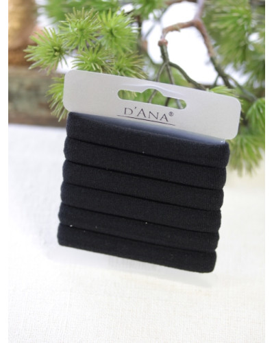 Lot de 6 élastiques - Epais - Noir