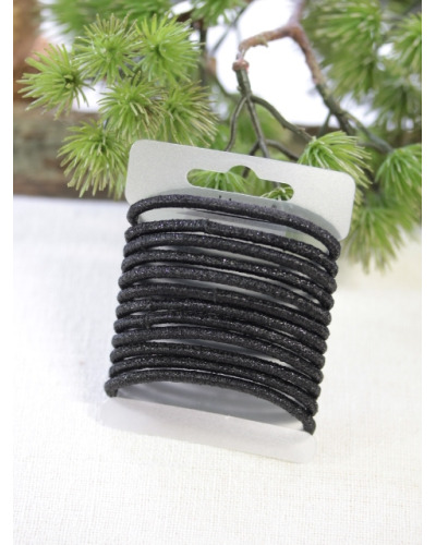 Lot de 12 élastiques - Paillettes - Noir