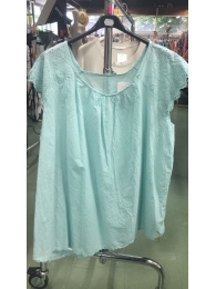 XXL - Haut broderie anglaise - turquoise