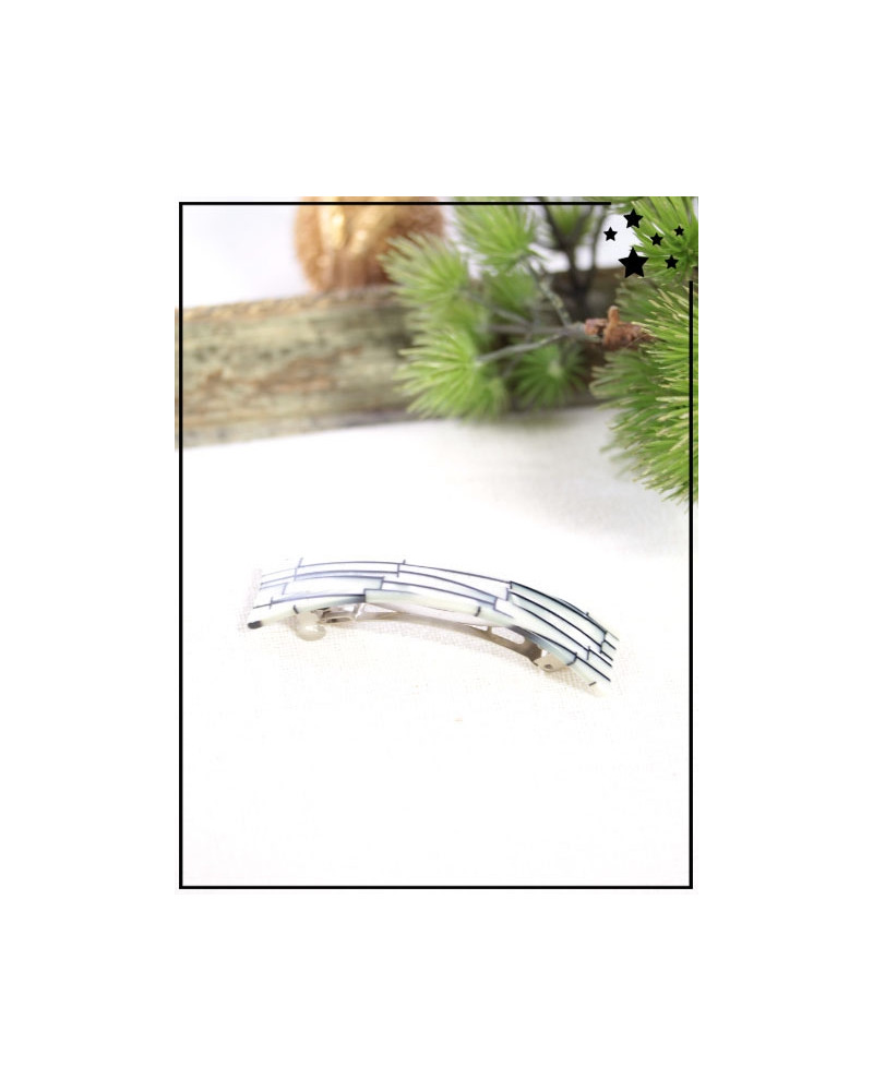 Barrette cheveux - Motifs - Blanche et noire
