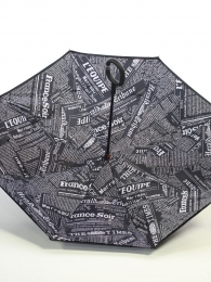Parapluie - inversé - impr. journaux - noir