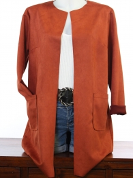 TU (max 44) - veste longue - unie avec poches